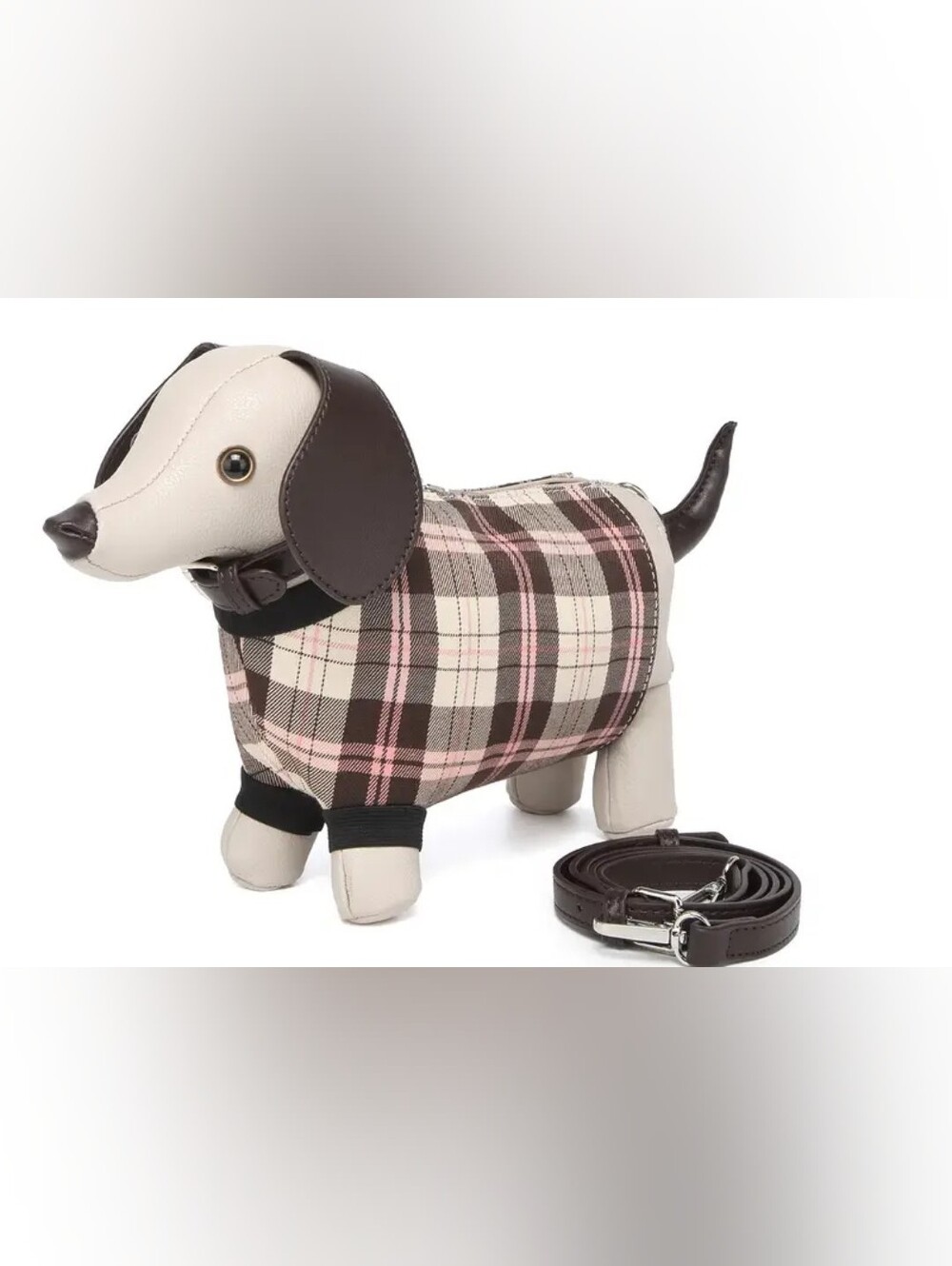 Plaid Pink & Brown Dog Purse